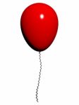 Red Balloon On White Background Stock Photo