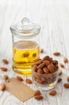 Almond Oil Organic Healthy Nut Vegan Vegetarian Healthy Stock Photo