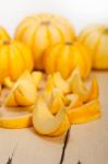 Fresh Yellow Pumpkin Stock Photo