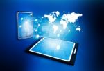 Business Network On Tablet Pc Stock Photo