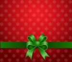 Christmas Background Green Ribbon Stock Photo