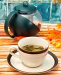 Cup Of Tea Represents Cafeterias Refreshes And Restaurants Stock Photo