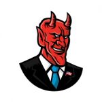 Devil American Businessman Mascot Stock Photo