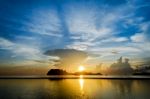 Sunrise At Hat Sai Ri Beach In Chumphon Stock Photo