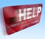 Help Bank Card Flying Means Give Monetary Support And Assistance Stock Photo