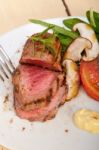 Beef Filet Mignon Grilled With Vegetables Stock Photo