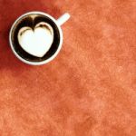 White Heart In White Cup Coffee Stock Photo