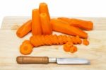 Several Peeled Carrots Stock Photo