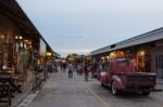 Night Market  At Srinakarin Road, Bangkok, Thailand Stock Photo