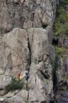 Snowdonia, Wales/uk - October 7 : Rock Climbing In Snowdonia Wal Stock Photo