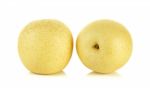 Yellow Pear Isolated On The White Background Stock Photo