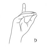 Sign Language And The Alphabet,the Letter D Stock Photo