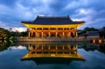 Gyeongbokgung Palace At Night In Seoul,korea Stock Photo