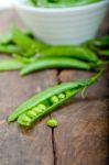 Hearthy Fresh Green Peas Stock Photo