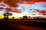 Sunset Landscape In Zambia Stock Photo