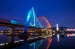 Expro Bridge At Night In Daejeon,korea Stock Photo