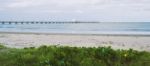 Shorncliffe Pier In The Late Afternoon Stock Photo