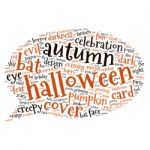 Halloween Words Background Stock Photo