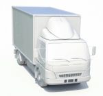 3d White Delivery Truck Icon Stock Photo