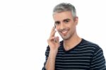 Young Man Talking To His Friend Stock Photo