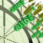 2016 Accurate Dart Target Shows Successful Future Stock Photo