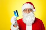 Aged Man In Santa Clothing Ready To Shop Stock Photo