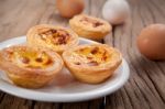 Portuguese Egg Tart Stock Photo