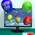 Balloons with 10 percent discount Stock Photo