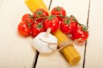 Italian Basic Pasta Ingredients Stock Photo