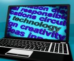 Technology Word On Laptop Meaning Software And Hi Tech Stock Photo