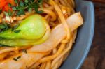 Hand Pulled Ramen Noodles Stock Photo