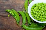 Hearthy Fresh Green Peas Stock Photo