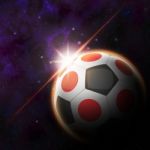 Japan Flag On 3d Football With Rising Sun Stock Photo