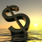 Dollar On Sea Stock Photo