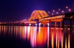 Banghwa Bridge At Night In Seoul,korea Stock Photo