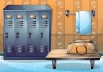 Cartoon  Illustration Interior Fitness Room With Separated Layers Stock Photo