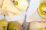 Fresh Pears And Cheese Stock Photo