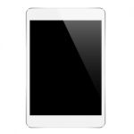 Mock Up White Tablet Isolated On White Stock Photo