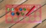 Bright Colored Background Items For Quilling (paper, Ruler) Stock Photo