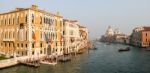 View Down The Grand Canal In Venice Stock Photo