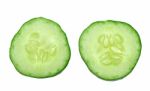 Fresh Cucumber Slice Isolated On White Background Stock Photo