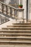 Architectural Detail Of A Antique Staircase With Stone Steps Stock Photo