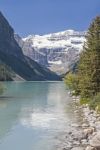 Lake Louise And Mountain Stock Photo