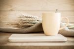 Coffee Mug On Wooden Background Stock Photo