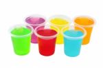 Multicolored Jellies In Cup Stock Photo