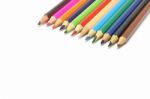 Coloured Pencils Isolated On White Background Stock Photo