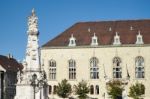 Trinity Column And Building In Budapest Stock Photo