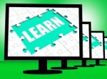 Learn Screen Shows Web Education Or Online Studying Stock Photo