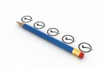 Pencil With Checklist Stock Photo