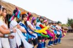 Karen Tribal Girls From Padaung Long Neck Hill Tribe Village Stock Photo